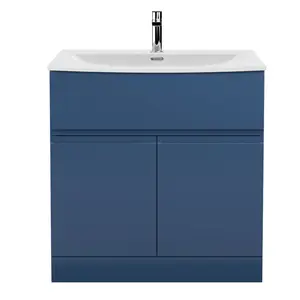 Urban 800 mm Free-Standing Single Vanity Unit Satin Blue