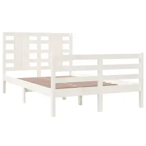 Berkfield Bed Frame White Solid Wood Pine 120x200 cm