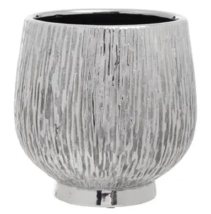 Interiors by Premier Hesper Large Silver Ceramic Planter