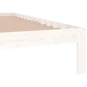 Berkfield Bed Frame White Solid Wood 120x190 cm Small Double