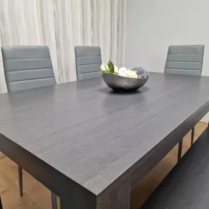 Dining Table and 4 Chairs With Bench Black Dark Grey 4 Grey Leather Chairs Wood Dining Set Furniture