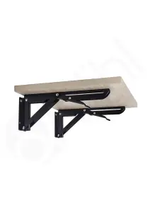 Dihl 20 inch Black Folding Shelf Bracket - Pair