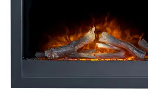 Adam Toronto Electric Wall Inset Fire with Logs & Remote Control in Black