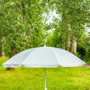 Harbour Housewares - Metal Beach Parasol - 1.74 x 1.93m - Grey