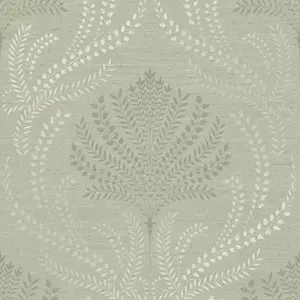 Superfresco Easy Whispy Sage Damask Smooth Wallpaper