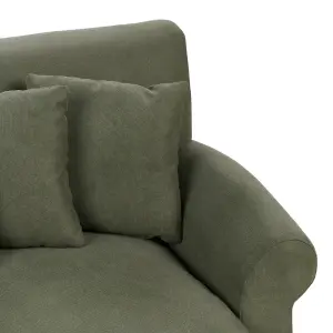 3 Seater Fabric Sofa Green EIKE