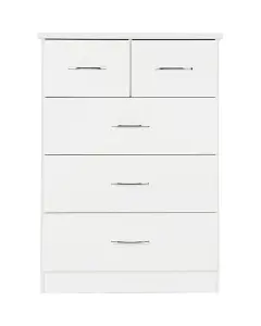 Nevada 3+2 Drawer Chest White Gloss