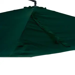 KCT Garden Parasol 3.5m Large Green Cantilever