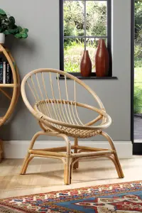 Moon Chair Indoor Rattan in Natural (H)84cm x (W)75cm x (D)63cm