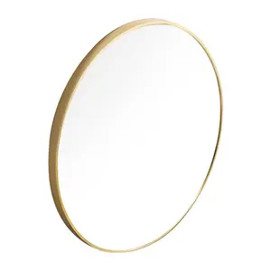 Baum Metal Flat Wall Mirror Gold / 50 cm H x 50 cm W