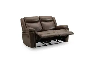 Rowan 2 Seater Recliner Sofa, Dark Brown Faux Leather