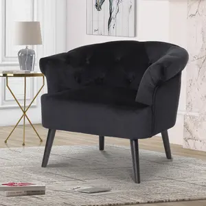 Velvet Black Sara Accent Chair