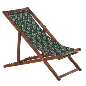 Sun Lounger Wood Dark Brown ANZIO