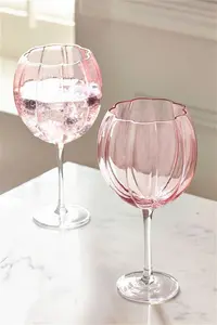 Next Set Of 2 Pink Ottilie Gin Glasses - Pink