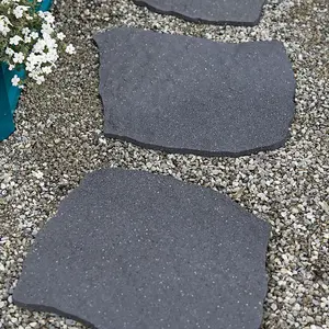 Reversible Outdoor Stepping Stones Eco-Friendly Natural B Effect Ornamental Recycled Rubber for Garden, Path & Patio x2