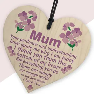 Red Ocean Mothers Day Birthday Gifts For Mum Wood Heart Mum Gifts From Daughter Son Keepsake Plaque