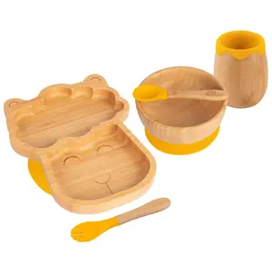 5pc Bamboo Llama Baby Weaning Set - Yellow