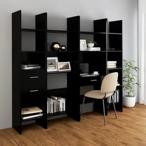 Berkfield Book Cabinet Black 40x35x180 cm Engineered Wood