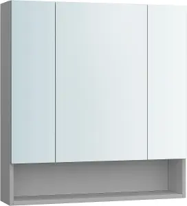 VASAGLE Bathroom Mirror Cabinet, Bathroom Cabinet with Mirror, Wall Mirror Cabinet, Open Compartment, Shelves, Dove Grey