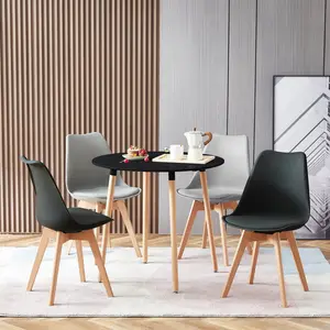 Dex 4 - Person Dining Set Black / Black/Grey