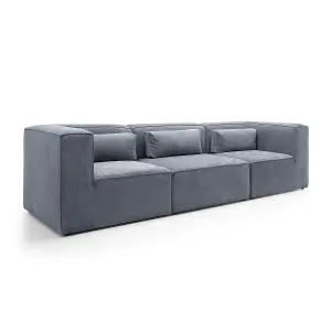 Doris Modular 4 Seater Sofa in Dark Grey Cord Chenille