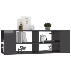 Berkfield Wall-Mounted TV Cabinet High Gloss Grey 102x35x35 cm Engineered Wood