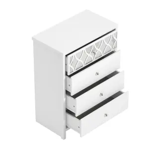 GFW Arianna 4 Drawer Chest with Mirror White