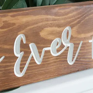 Peak Heritage Engraved Wooden Wedding Sign 60cm - Happily Ever After