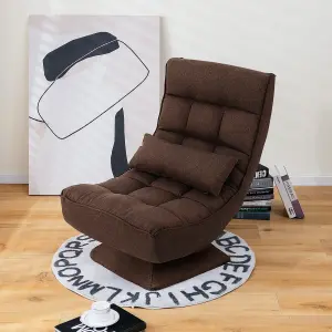 Costway Folding Floor Gaming Chair Swivel Lazy Padded Lounge Chair 4-Position Adjustable