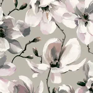 Galerie Flora Silver Cherry Blossom Wallpaper