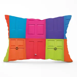 Colourful English Doors Cushions 33cm x 48cm