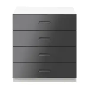 Atomia Matt & high gloss white & anthracite 4 Drawer Deep Chest of drawers (H)804mm (W)750mm (D)466mm