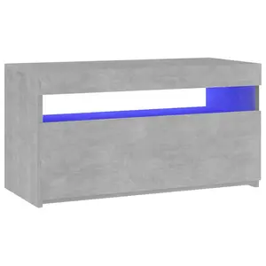 Berkfield TV Cabinet with LED Lights Concrete Grey 75x35x40 cm