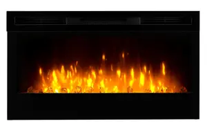 Dimplex Prism 34 1.1kW Gloss Black Glass effect Electric Fire (H)457mm (W)823mm (D)179mm