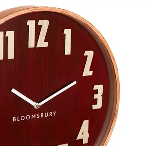 Interiors By Premier Red Grain Large Wall Clock, Easy To Read Design Of Clock For Indoor, Versatile And Functional Outdoor Clock