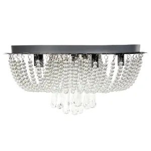 Metal Chandelier Silver DORNAS