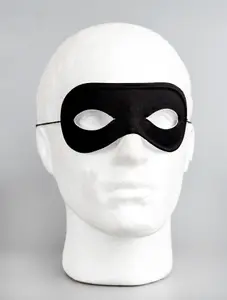 BLACK MASQUERADE DOMINO FACE EYE MASK COSTUME PARTY FANCY DRESS