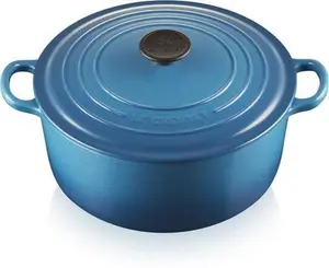 Le Creuset Cast Iron 26cm Round Casserole Marseille Blue