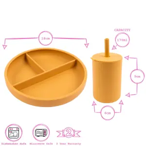 Tiny Dining - Baby Silicone Suction Feeding Set - Ochre - 4pc