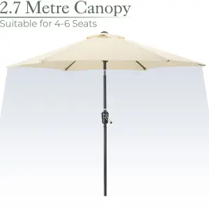 2.7m Crank and Tilt Parasol - Cream