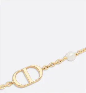 DIOR Petit CD Bracelet Gold-Finish Metal With A White Resin Pearl - Women