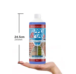 Apply & Go - Mould, Mildew, Lichen, Algae Remover Concentrate Outdoor Cleaning Treatment Decking, Path and Patio Cleaner 1L