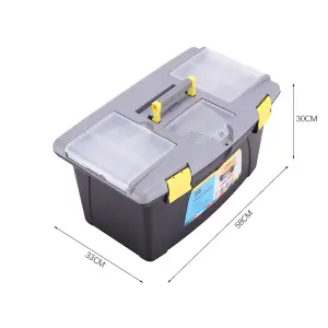 T22 Lockable Mobile Plastic Tool Chest Storage Box Organiser with Removable Tray