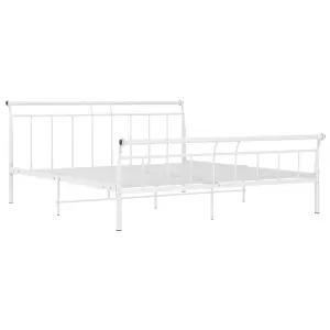 Berkfield Bed Frame White Metal 180x200 cm 6FT Super King