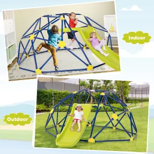 Costway Kids Climbing Dome & Play Set with Slide 180 KG Capacity Fabric Cushion 3-12 Years