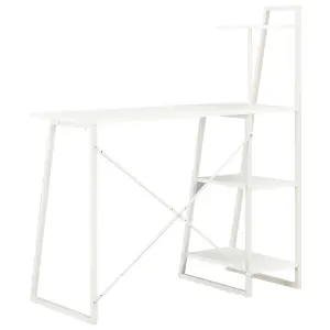 Berkfield Desk with Shelving Unit White 102x50x117 cm