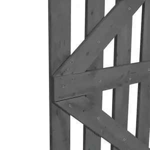 Grey Wooden Garden Fence Gate Single Swing Gate with Latch H 180cm x W 90cm