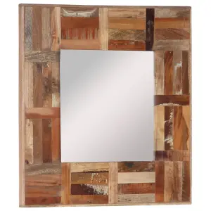 Berkfield Wall Mirror Solid Wood Reclaimed 50x50 cm