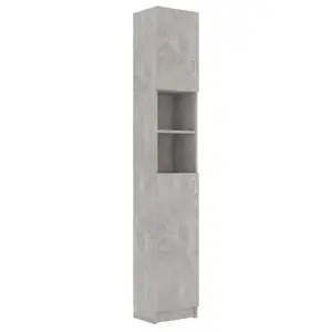 Berkfield Bathroom Cabinet Concrete Grey 32x25.5x190 cm Engineered Wood