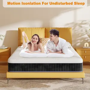 25cm Double Mattress Hybrid Pocket Sprung Memory Foam Skin-Friendly Individually Wrapped Coil Mattresses Medium Firm Double (4'6)